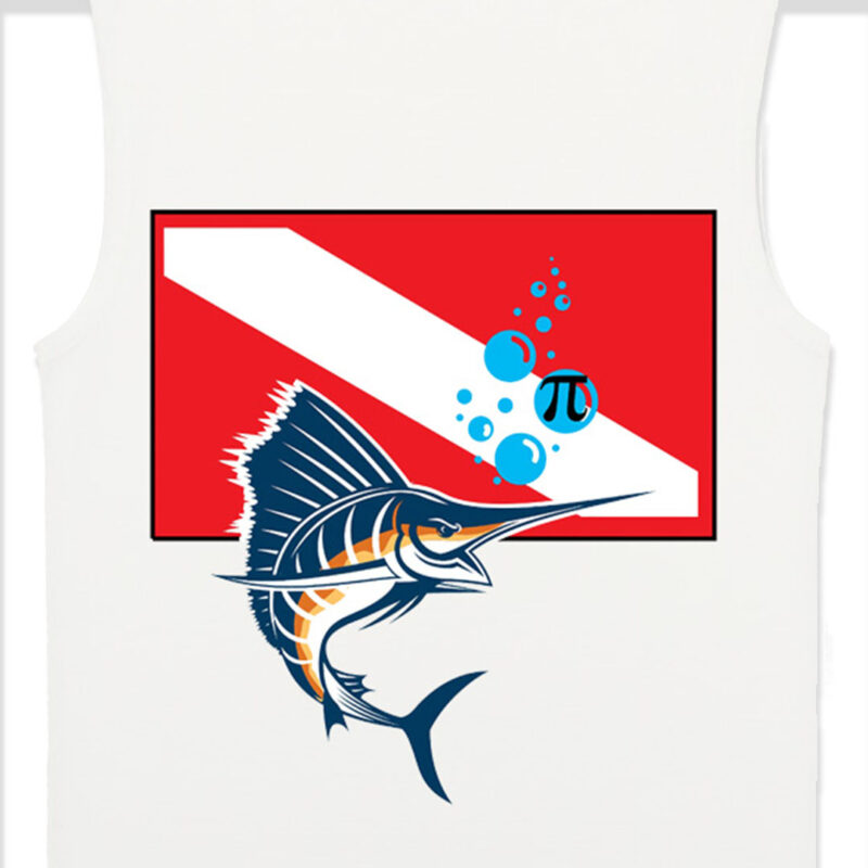 Scuba Sleeveless T-Shirt – Back View | Pi Clothings India