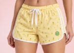 Pineapple Drift Women's Board Shorts – Back View | Quick-Dry Beach Shorts India | Pi Clothings